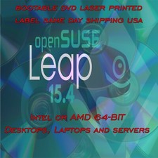 OpenSuse LEAP 15.4 Install DVD For 64-BIT Desktops Laptops and Servers USA Stock picture