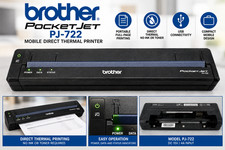 Brother PocketJet 7 PJ-722 Mobile Portable Thermal Label Printer-No Battery picture