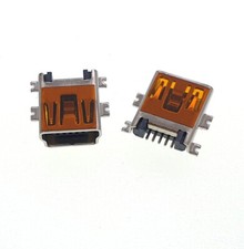 2x Mini USB Socket 5P Female Plug Port MP3 MP4 GPS Repair Replacement Part #H picture