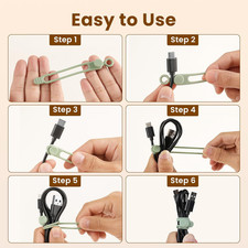 30 Pcs Silicone Cable Ties, Reusable Data Cable Organizer Wire Organizers for... picture
