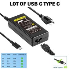 LOT OF 45W 65W 90W USB C Type C Adapter Charger For Lenovo HP Macbook Samsung picture