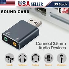 USB 2.0 External 7.1 Channel Sound Card 3.5mm Headphone Adapter Laptop PC picture