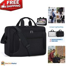 Adjustable 17.3 Inch Laptop Briefcase: Stylish Black Computer Bag for Work picture