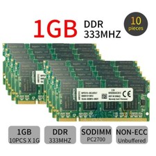 Kingston 10GB 10x 1GB DDR 333Mhz PC-2700 KVR333X64SC25/1G Laptop Memory SDRAM AB picture