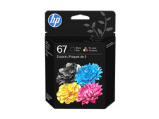 HP 67 2-pack Black/Tri-color Original Ink Cartridges, 3YP29AN#140 picture