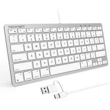 TECKNET Wired Keyboard for MacOS Devices with Dual Interface, Slim Mac Keyboa... picture