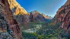 Landscape gorge river mountains valley nature rock Custom Gaming Mat Desk picture