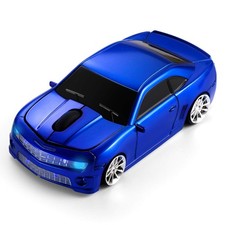 Wireless Sports Car Mouse With LED Headlights 1600 DPI PC Laptop Blue picture