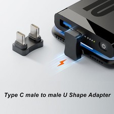 5 Pcs Type C U Shape Adapter Male To Male 65W PD Fast Charging 480Mbps Type C picture