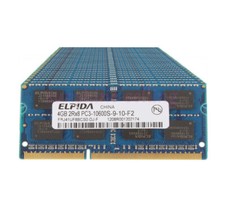 Elpida 40 GB DDR3 RAM 10x 4GB PC3-10600 1333Mhz SO-DIMM Laptop Memory NONECC CL9 picture