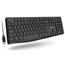 X9 Performance Wired Keyboard - Ultra Slim Full Size Ergonomic Computer Black picture