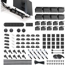 Complete 316-Piece Cable Management Organizer with Cord Sleeves and Ties, Black picture
