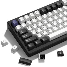 Womier Double Shot PBT Keycaps Set 138 Keys Cherry Profile Black White 2 picture