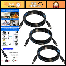 5.5mm x 2.1mm DC Power Cable - 3-Pack, 9.8FT Length, Universal Connector picture