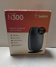Belkin N300 4 Port Wi-Fi N Router Strong Range 300 Mbps Model New Open Box  picture