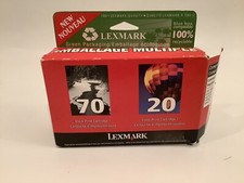 GENUINE LEXMARK INK CARTRIDGES 70 & 20 COMBO PACK -OPEN BOX-SEALED CARTRIDGES-  picture