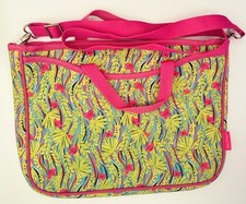 Lilly Pulitzer Laptop Case Tote w/Shoulder Strap Pink Green Floral Print SALE picture