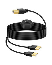 2 in 1 USB Printer Cable Splitter, USB a Male to USB B Male Printer Cable with T picture