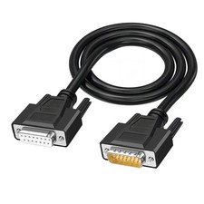 RS232 Serial Extension Cable 26AWG 10FT DB15 Male to Female 2 Row 15-Pin Gold picture