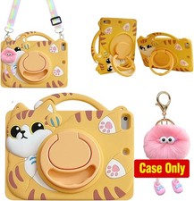 Tablet Case for Tab A9 8.7 2023, Cute Cat, Soft Silicone, Lanyard picture