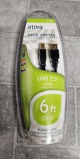 NEW Ativa 6ft USB 2.0 Cable Gold Series picture