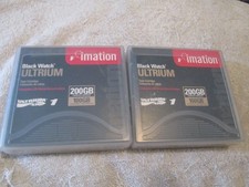 LOT of 2 NEW imation Black Watch Ultrium LTO-1 Tape Cartridge 200GB 100GB picture