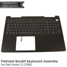New Dell OEM Vostro 15 7590 Palmrest Backlit Keyboard Assembly No TP WNTTJ F5WFC picture