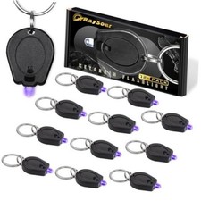 12 Pack Mini UV LED Keychain Flashlight, 395nm Ultra Violet UV Light picture