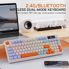 FREEWOLF M96 Wireless Bluetooth Dual-Mode Keyboard PBT Keycap Screen Knob Lithiu picture