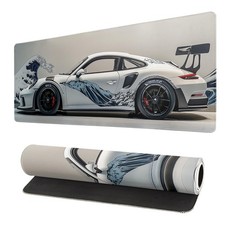 White Ukiyo-e Style Extended-31.5x11.8 Inch, Sports Car  picture