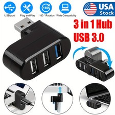 1/2x 3-Port USB Hub [90°/180° Degree Rotatable] USB Splitter USB Expander Multip picture
