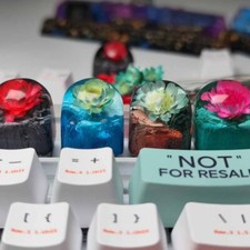 Handmade Flower Resin Backlit Key Cap For Cherry MX Mechanical Keycaps 1U picture