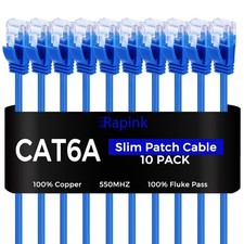 Rapink Patch Cables Cat6a 1ft (10 Pack) Slim, Ethernet 1ft, Golden  picture