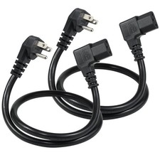 KUNCAN 90-Degree Flat Plug Computer Power Cord - 2FT Right-Angle C13 2Pack | ... picture