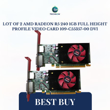 Lot of 2 AMD Radeon R5 240 1GB Full Height Profile Video Card 109-C55357-00 DVI picture