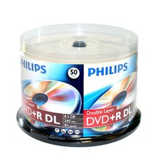 50 PHILIPS 8X DVD+R DL Dual Double Layer 8.5GB  Logo Media Disc Cake Box/240mins picture