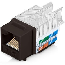 Everest 45 Angled Cat6 Keystone Jack 50pack In Brown Slim Profile Rj45 Ethernet  picture