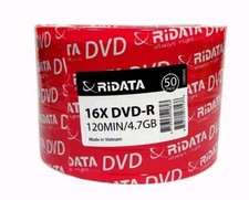 100 RIDATA Blank16X  DVD-R DVDR Branded Logo 4.7GB Recordable Media Disc 2x50pk picture