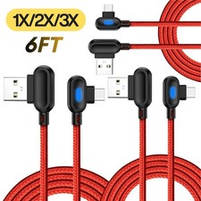 USB Type C Cable 90 Degree Right Angle Fast Charger For Samsung iPhone 17 16 15 picture