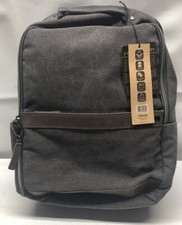 Renwick Canvas Backpack with Genuine Leather Trim, Gray, picture