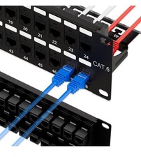 🔥iwillink 48 Port RJ45 Through Coupler Cat6 Patch Panel UTP, Wall-mount NOB picture