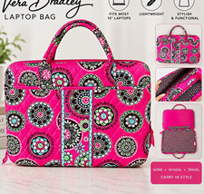 Vera Bradley Quilted Floral Laptop Bag Pink/Multicolor Lightweight Fits 15