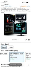 VINTEZ [2 Pack] 24 Inch 16:9 Privacy Screen for Computer Monitor and Laptop picture