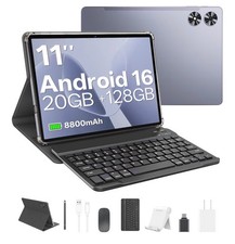 2025 Android 16 Tablet with Keyboard, 20GB+128GB 11 Inch Octa-Core 2-in-1 Tablet picture