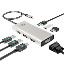 Minthouz USB-C Docking Station 7-in-1 Quad Display Laptop Multiport... Fast Ship picture