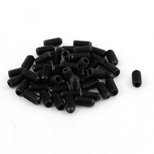 50Pcs Black M4 x 8mm Alloy Steel Hex Socket Set Grub Screws Headless Cup Point picture