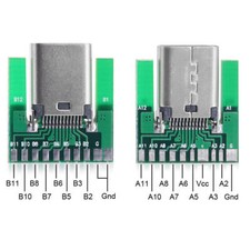 1Set FEMALE / MALE CONNECTOR DIY 24pin USB-C USB 3.1 Type C SMT type + PCB Board picture