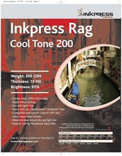 Inkpress Rag Cool Tone 200 Matte Fine Art Paper (11x14