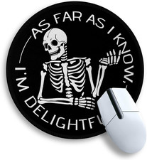 Skull Mouse Pad, Funny Small Desk Mouse Pad for Gaming Office Travel, 8.66 Inch picture