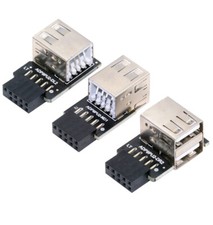 CY 3pcs/set 9Pin/10Pin Motherboard Header to Dual USB 2.0 Adapter Angled Type picture